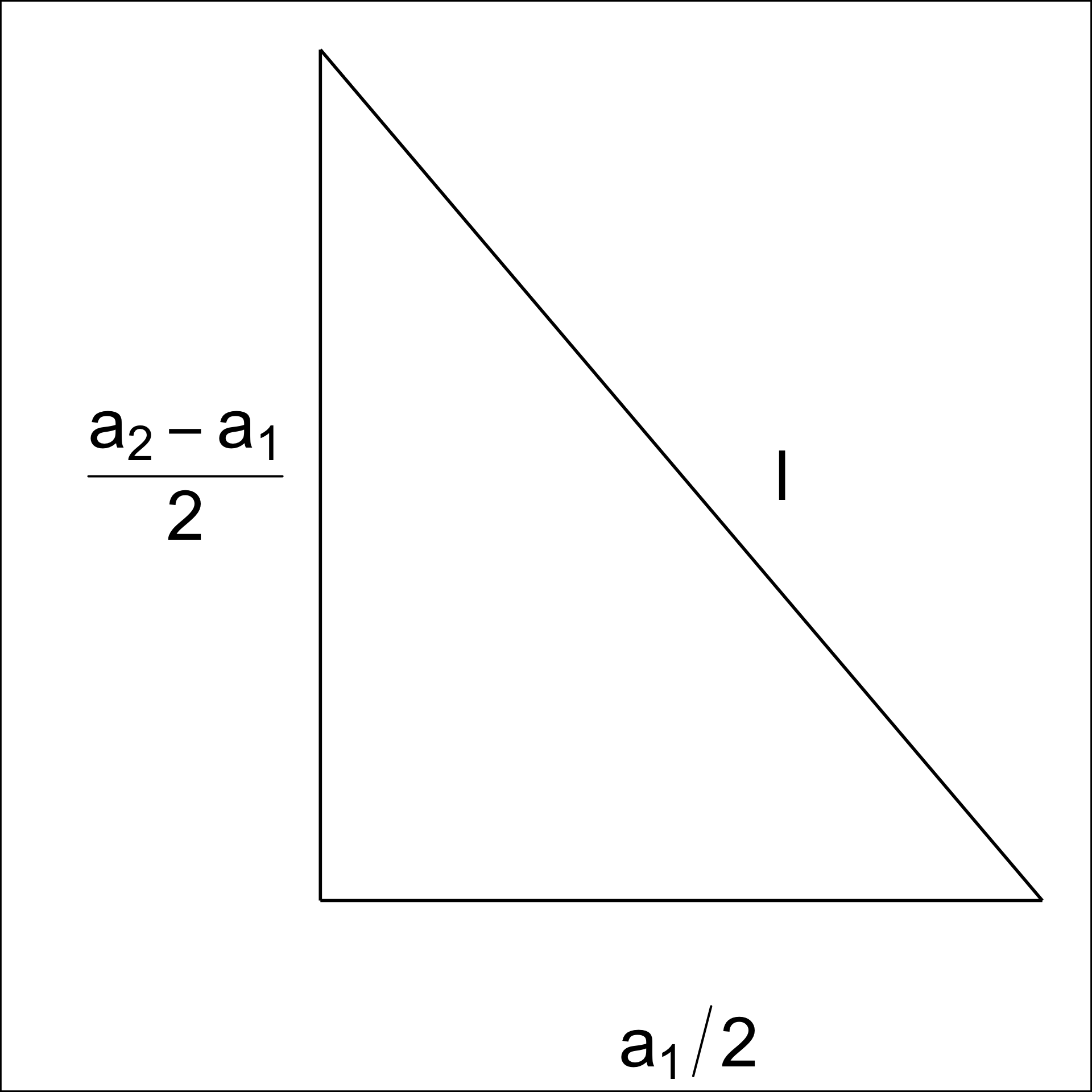 A simple drawing of a right triangle on Cartesian axes. The x-axis runs from about 0 to 4 and the y-axis from about 0 to 3. The triangle’s vertices are at (0,0), (4,0), and (0,3), forming a right angle at the origin, where the horizontal leg lies along the x-axis and the vertical leg lies along the y-axis. The horizontal side is length 4, the vertical side is length 3, and the hypotenuse slopes down from (0,3) to (4,0). The figure illustrates the standard notation for the components of a right triangle, with the two legs aligned to the axes and the hypotenuse connecting their endpoints.